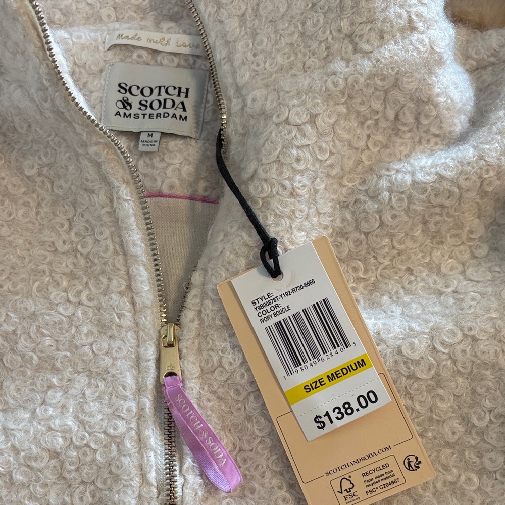 Women's Scotch & Soda Quarter Zip- M- NWT
